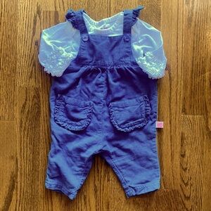 RuffleButts Long Sleeve Bodysuit w/Corduroy Overalls